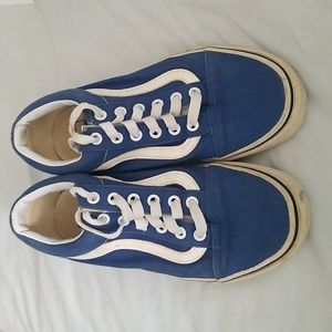 Van's Blue and White Canvas Sneakers